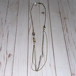 Loft long costume necklace w stones